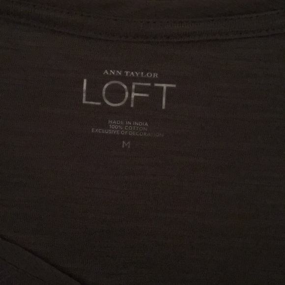 Loft grey T-shirt w/ embellishments. Short sleeve - Picture 3 of 3
